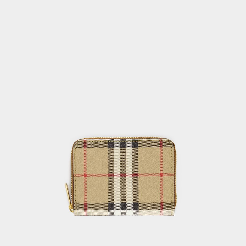BURBERRY Mini Printed Canvas Zip Around Wallet