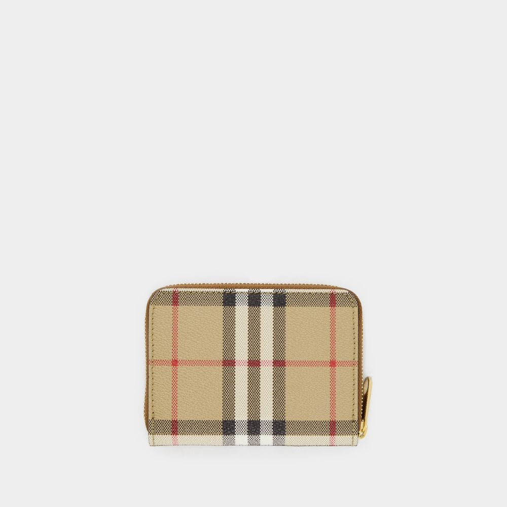 BURBERRY Mini Printed Canvas Zip Around Wallet