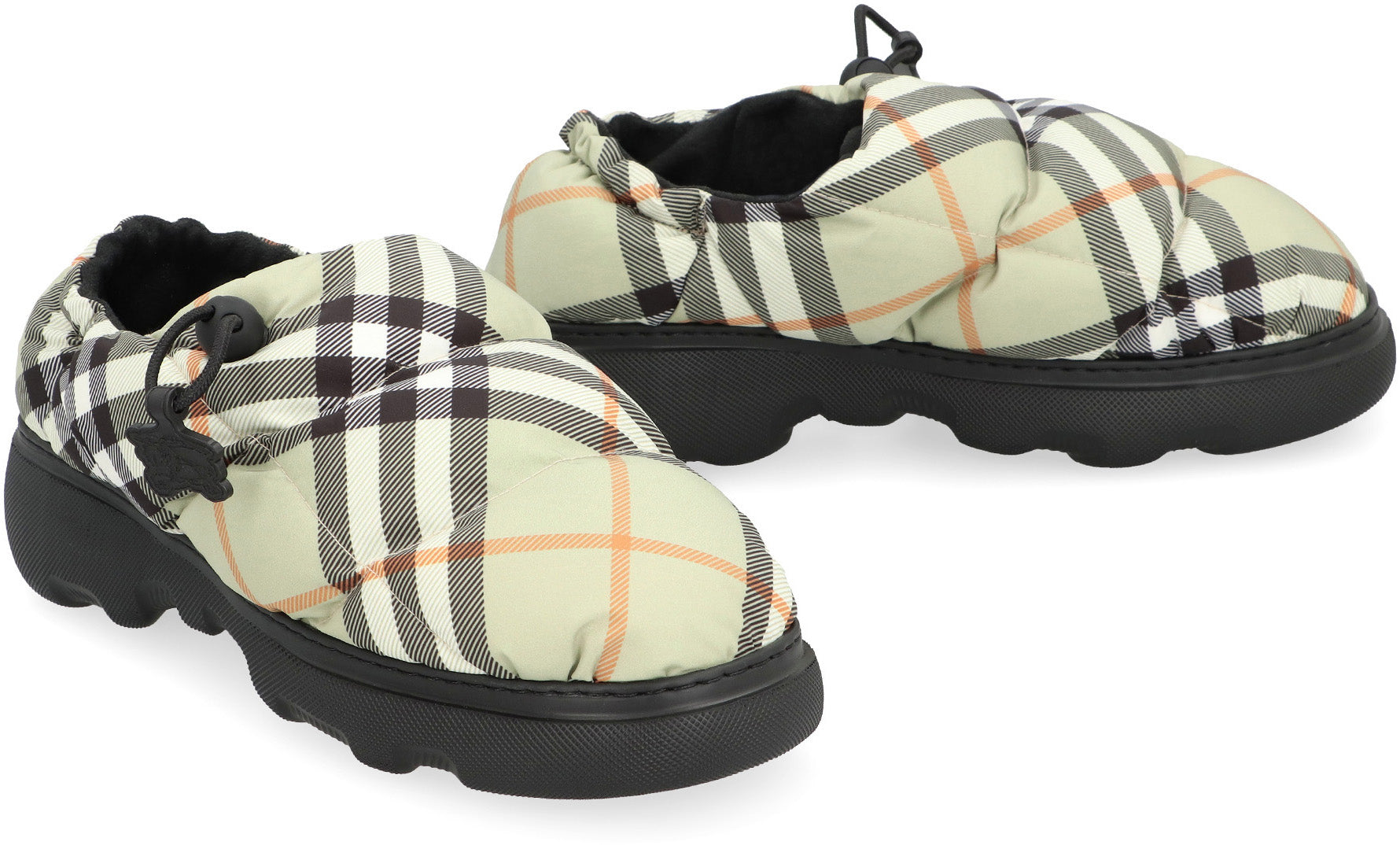 BURBERRY Check Motif Quilted Flat Sandals