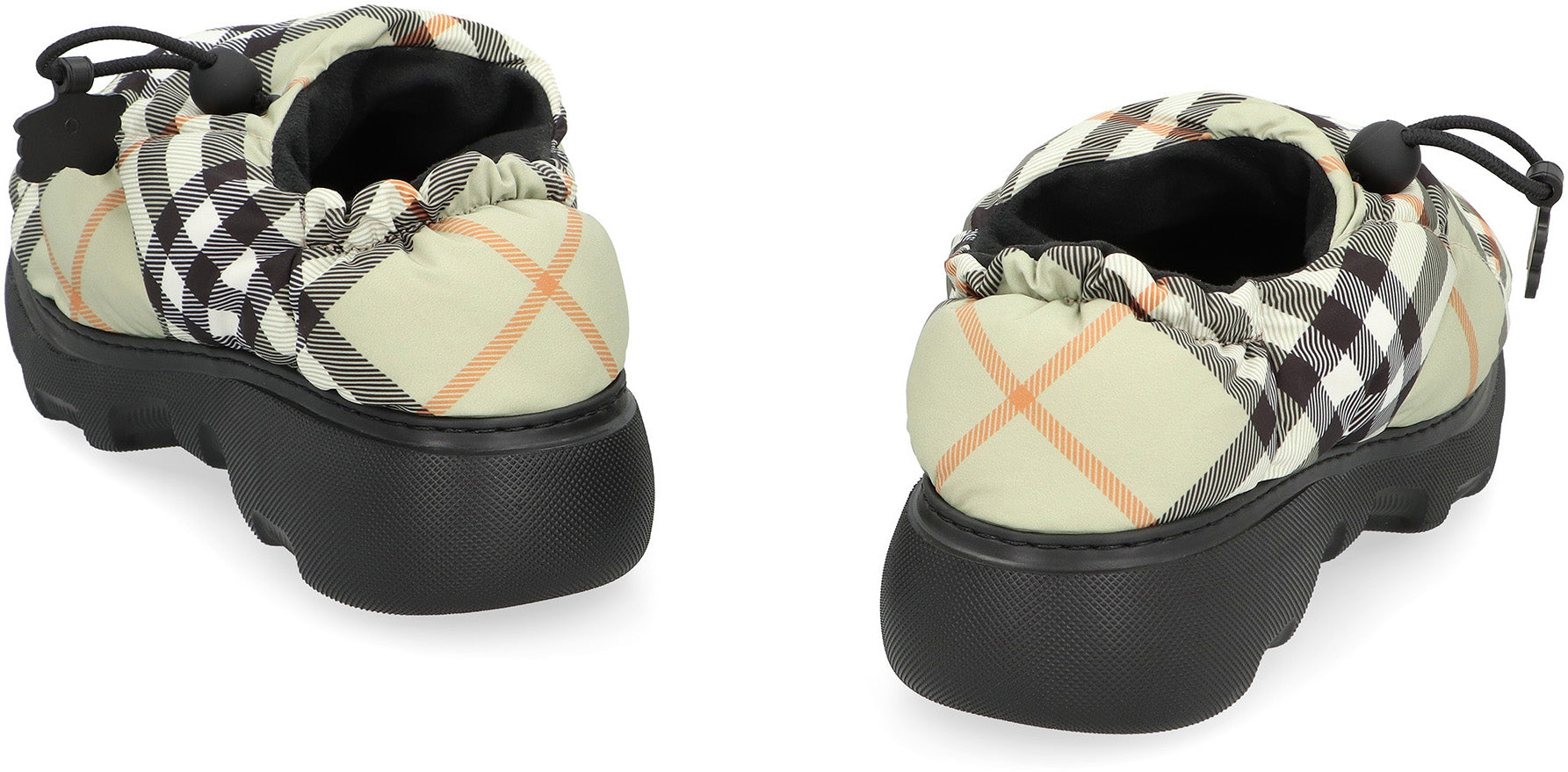 BURBERRY Check Motif Quilted Flat Sandals