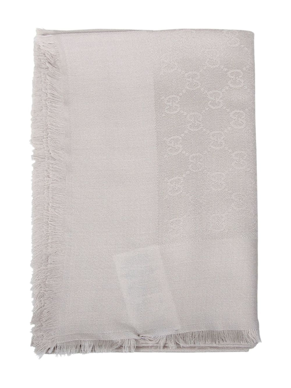 GUCCI GG Jacquard Scarf with Fringed Edges