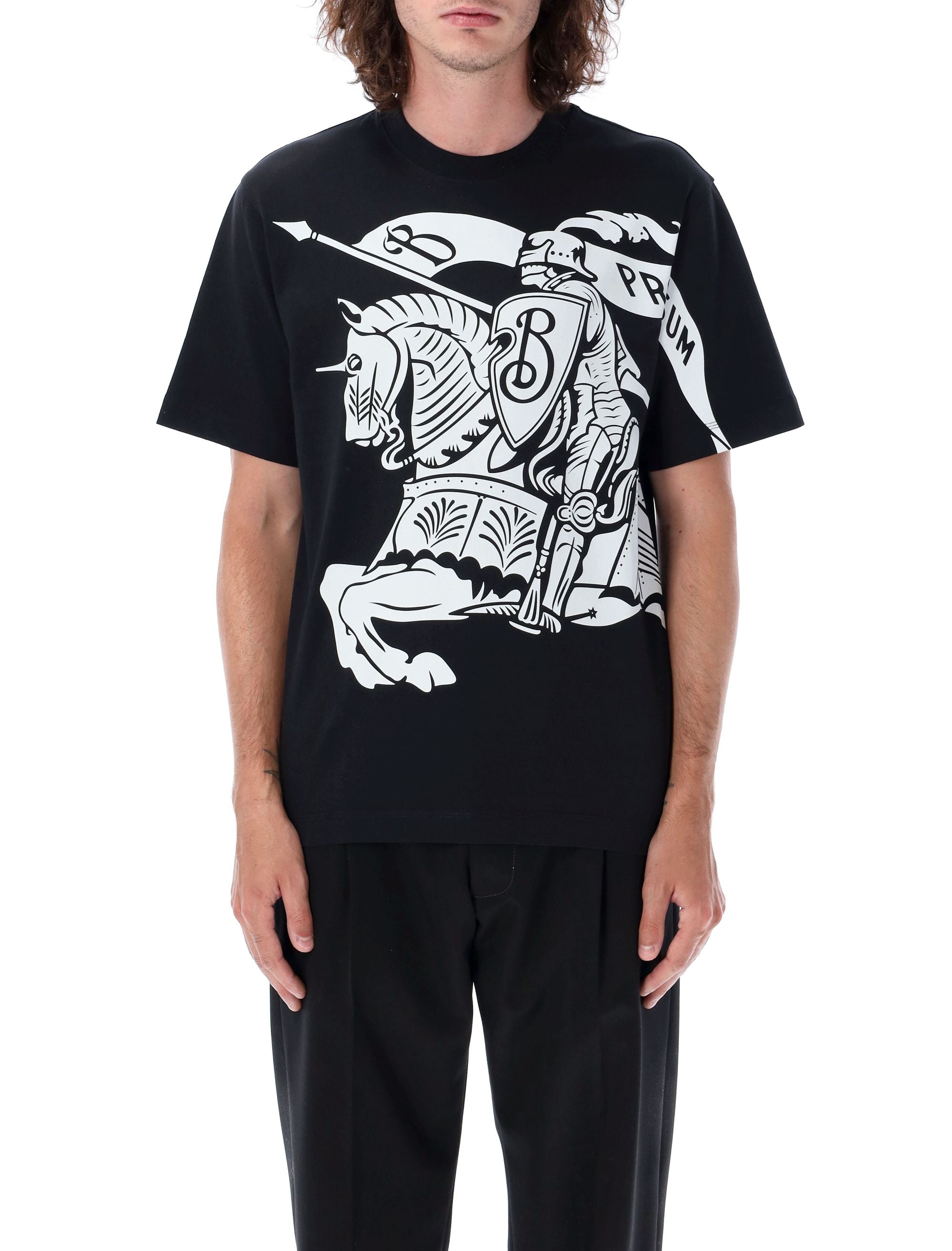 BURBERRY Knight Print T-Shirt - Regular Fit, Size L