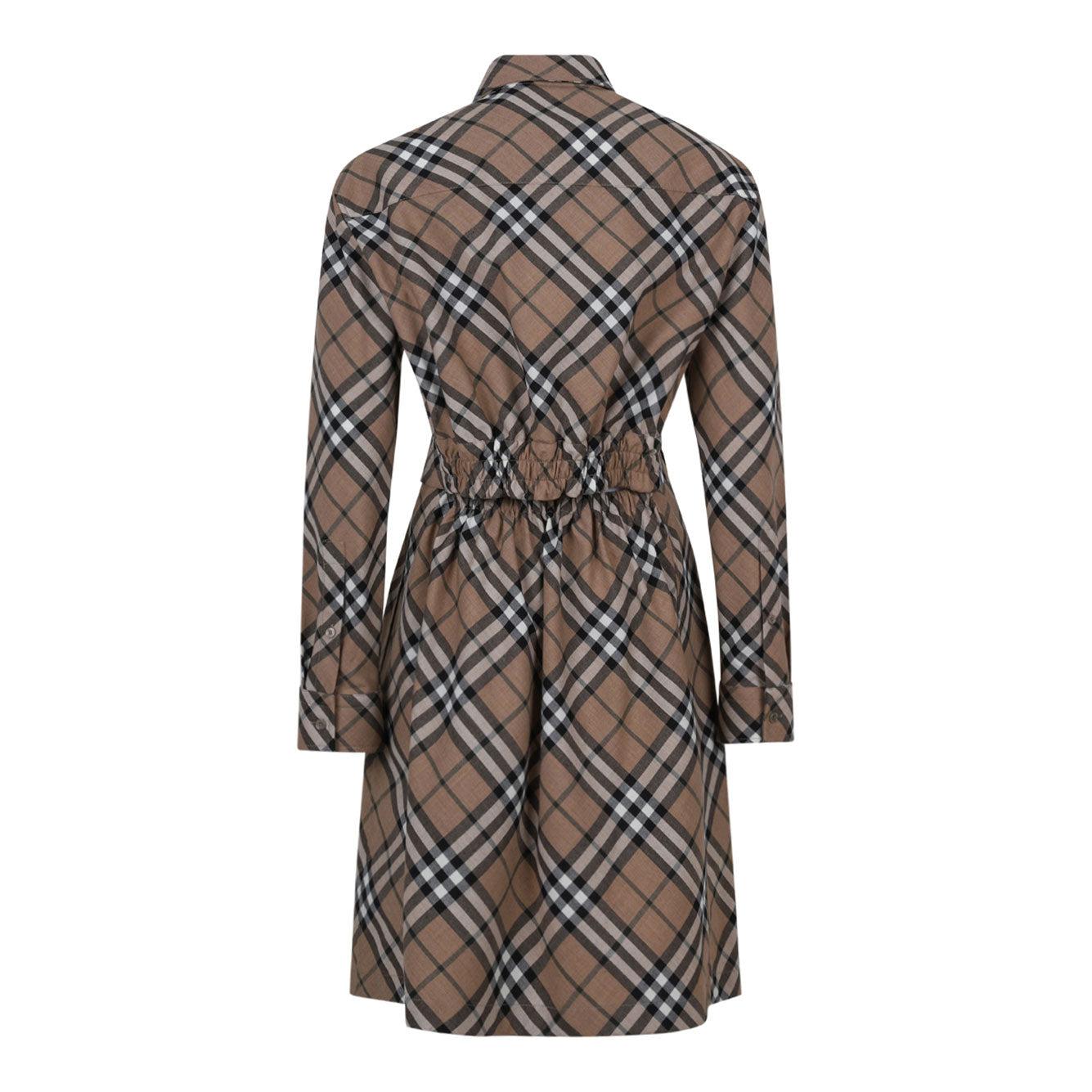 BURBERRY Chic Women's Check Wool Mini Dress