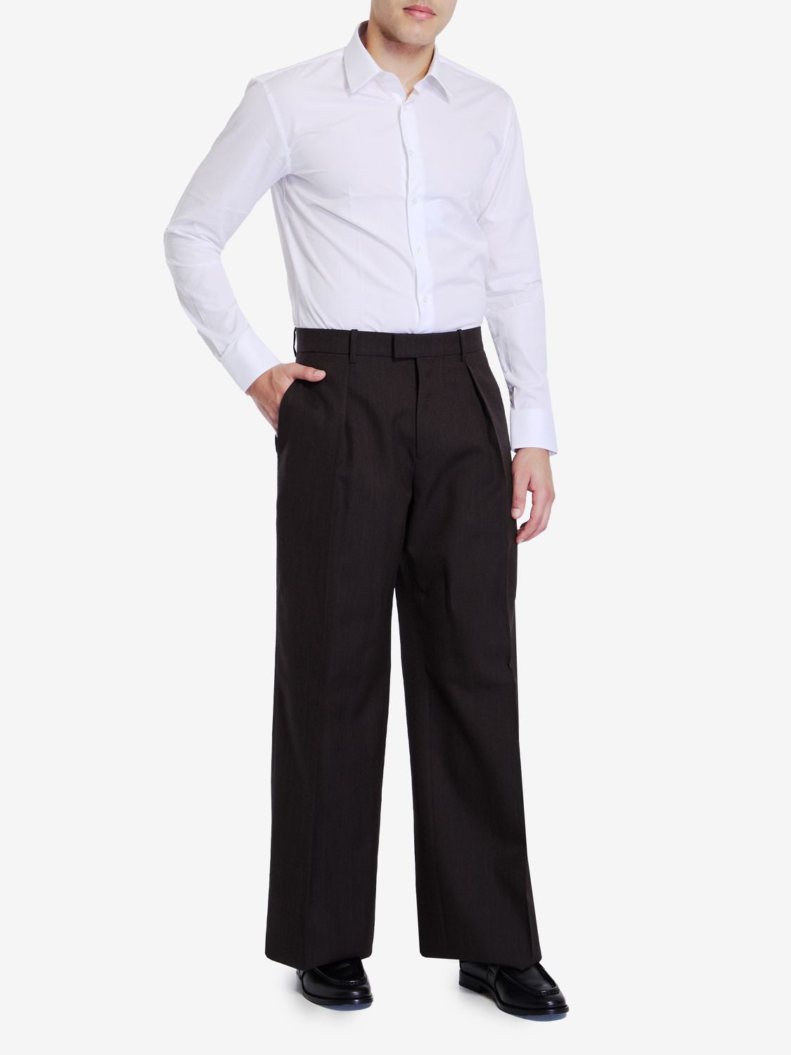 BURBERRY Men's Relaxed Fit Wool Trousers