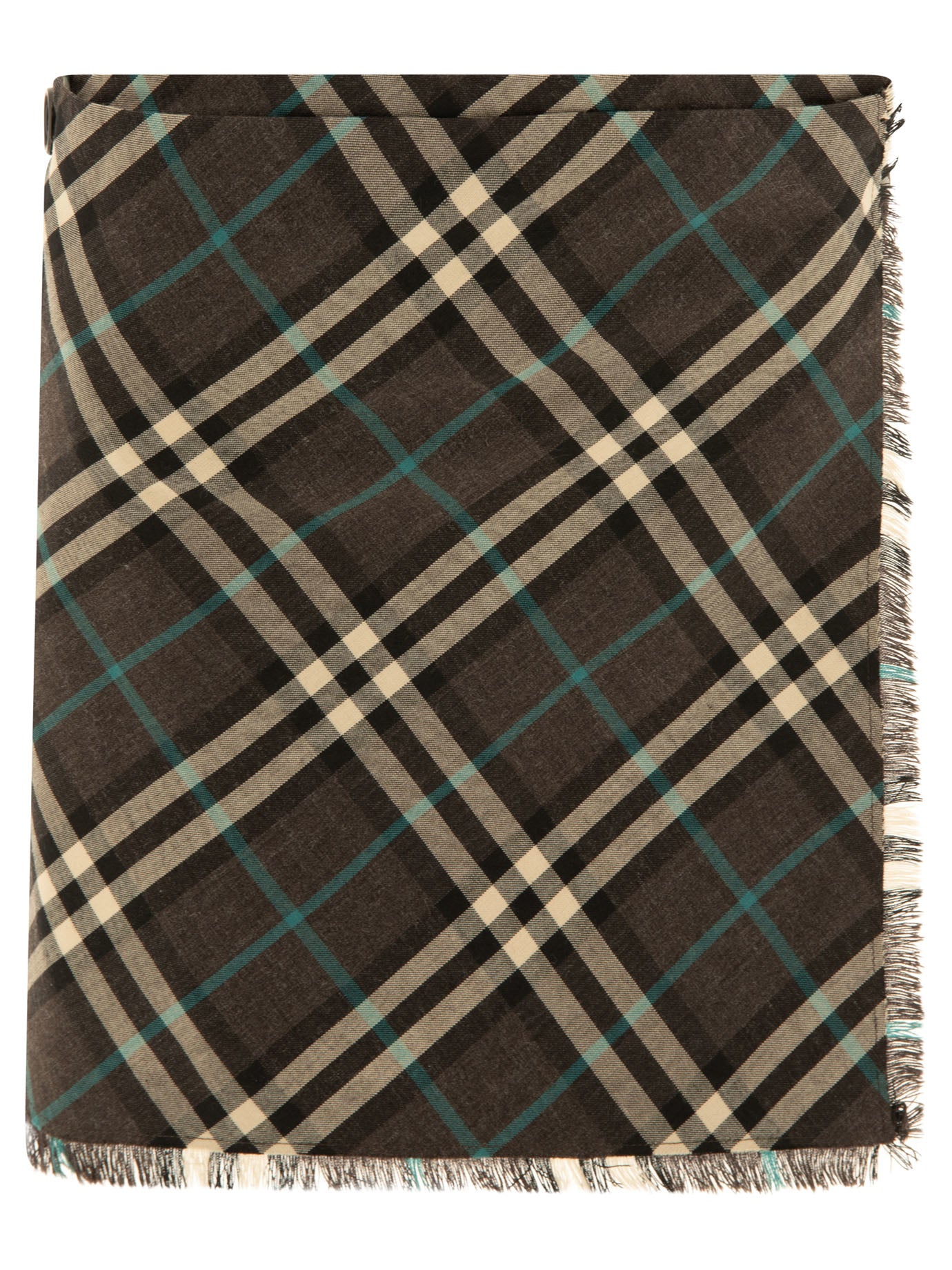 BURBERRY Check Wool Blend Mini Kilt - Women's Fashion