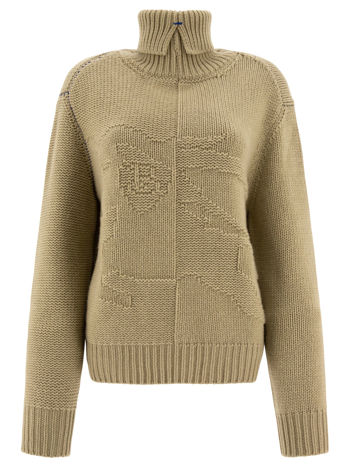 BURBERRY Cashmere Sweater with Equestrian Knight Design - Oversized Fit