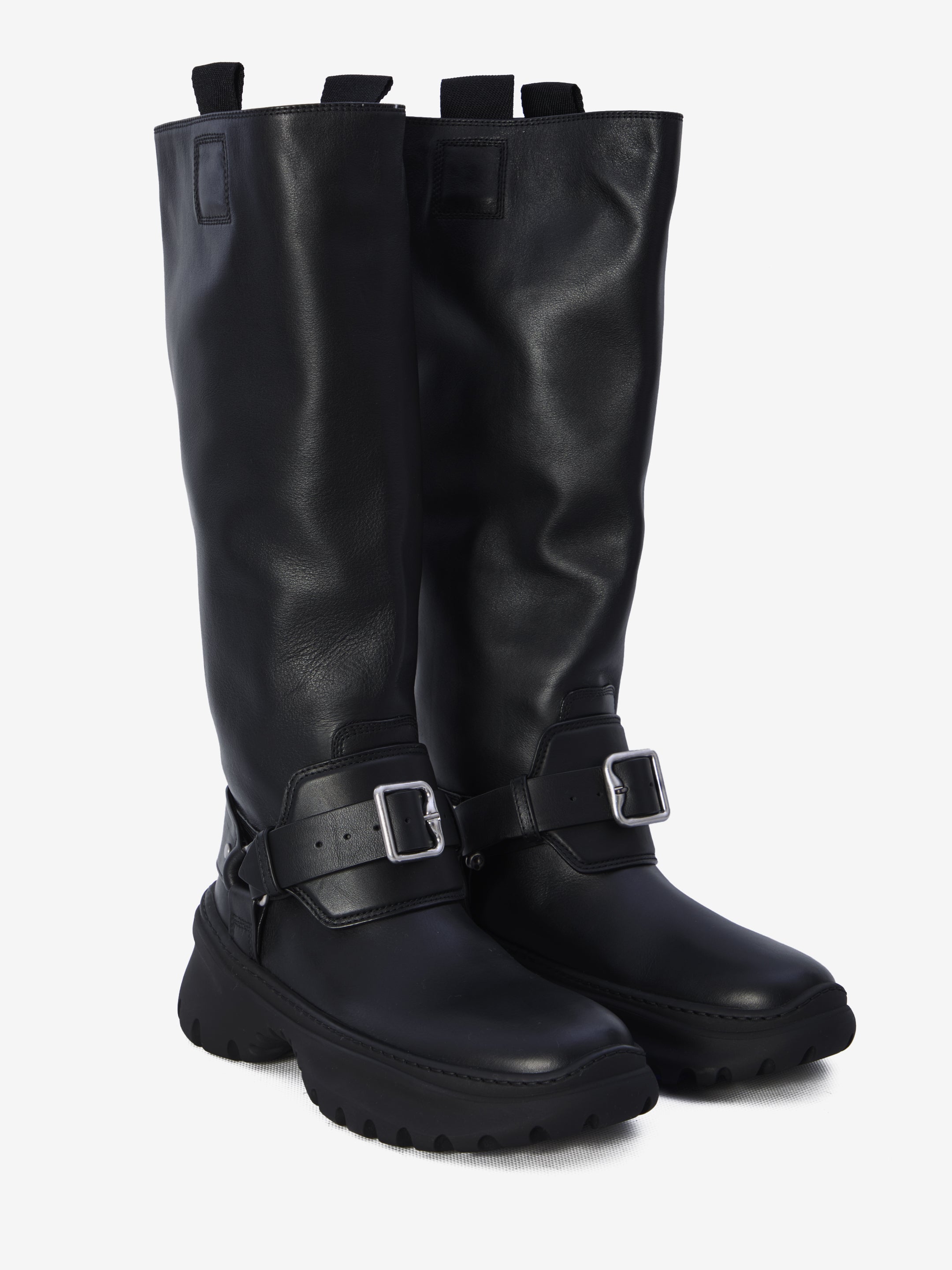 BURBERRY Leather Stomp High Boots for Women