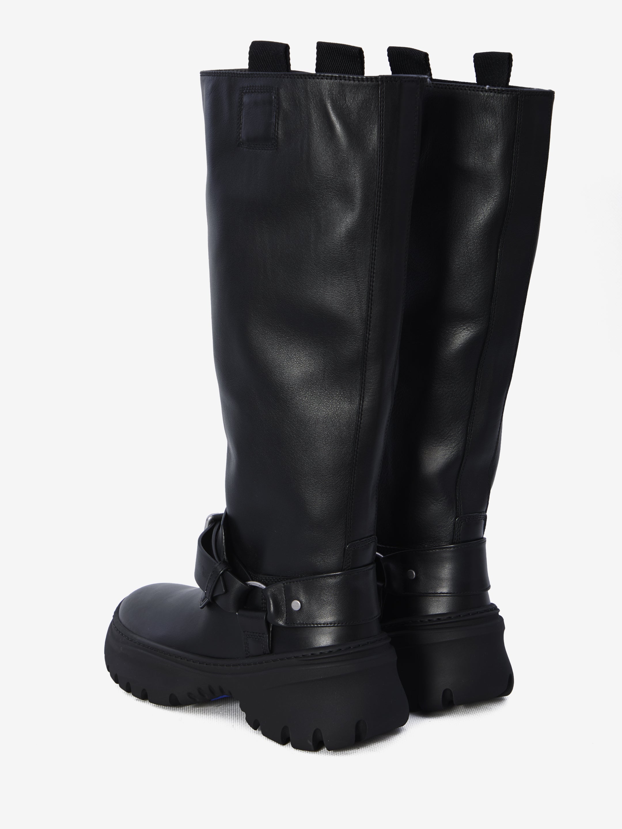 BURBERRY Leather Stomp High Boots for Women