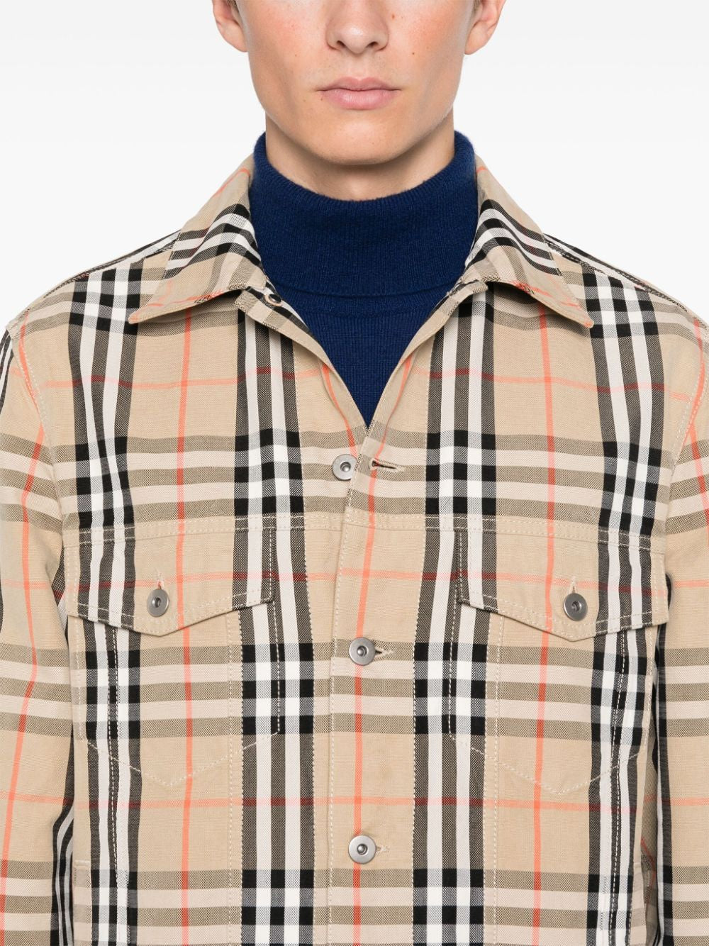 BURBERRY Classic Check Cotton Jacket for Men - Straight Cut