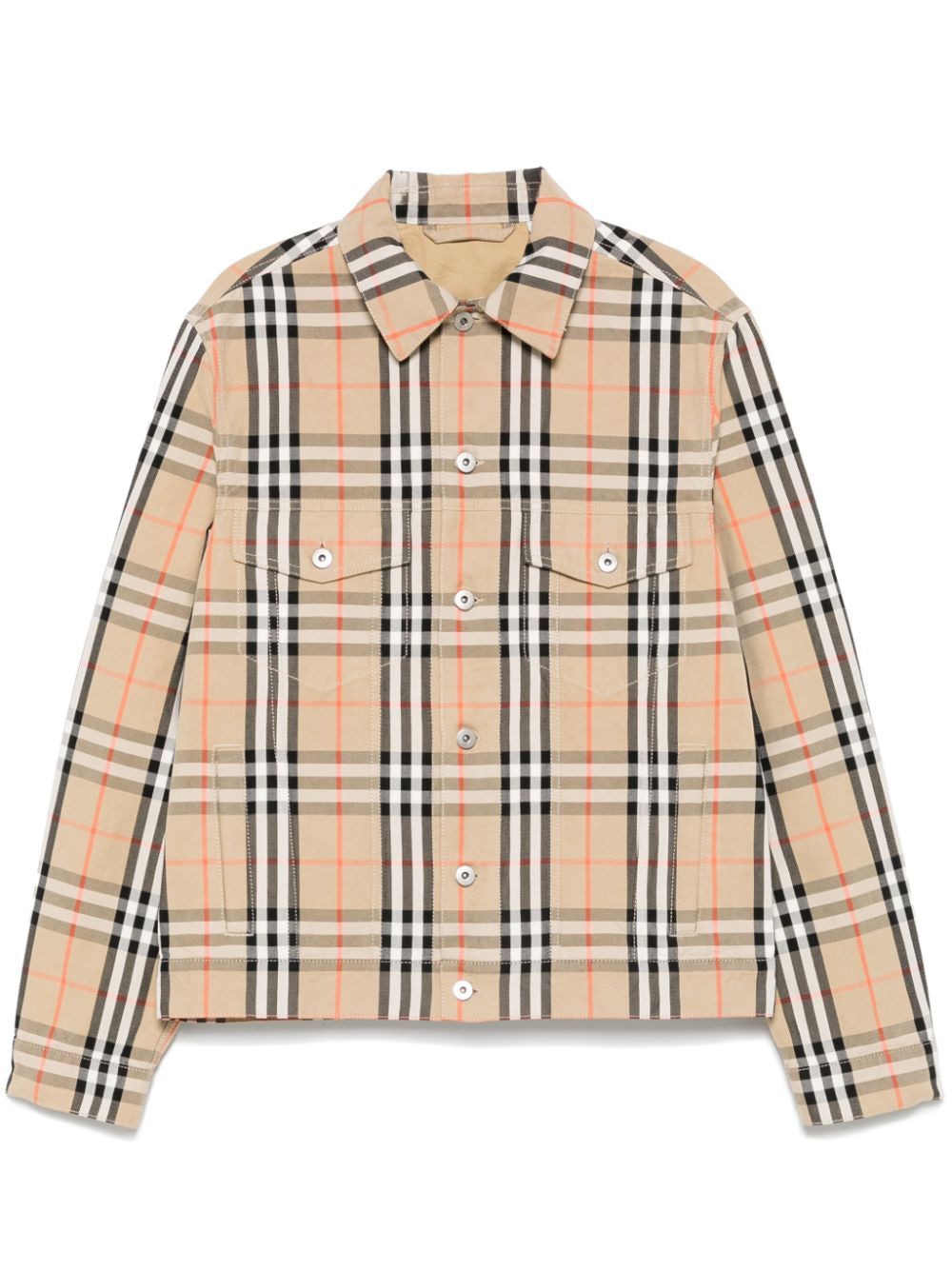 BURBERRY Classic Check Cotton Jacket for Men - Straight Cut