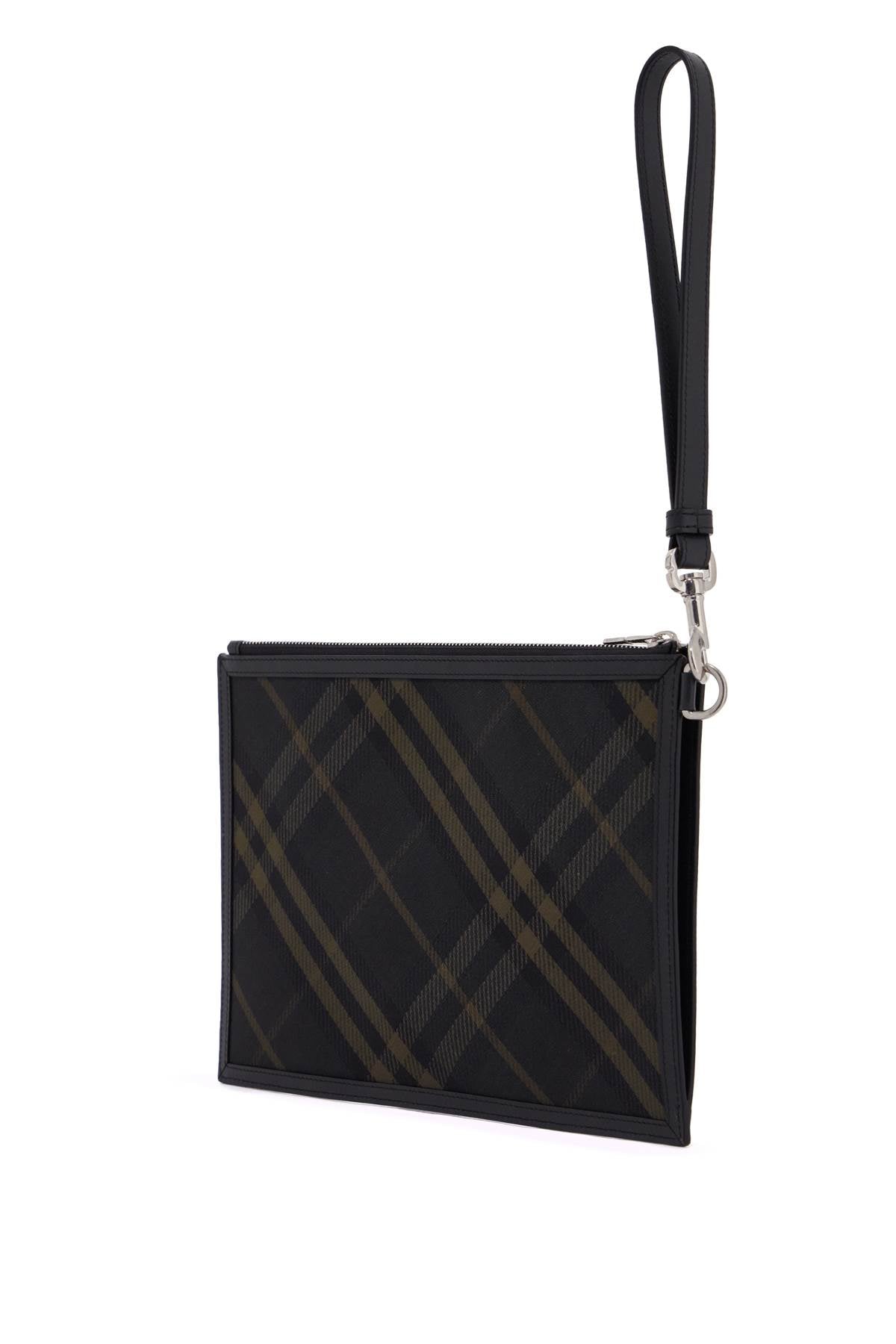 BURBERRY Embroidered Canvas Clutch Bag