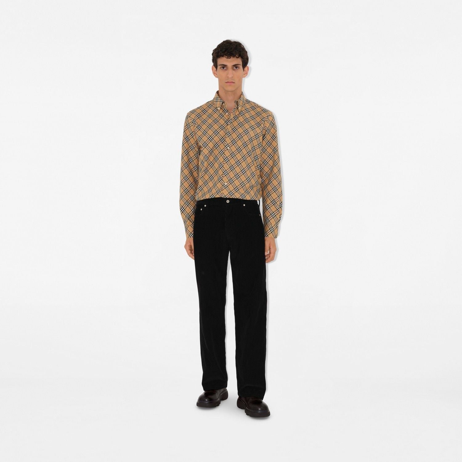 BURBERRY Button-Down Shirt with Check Pattern for Men