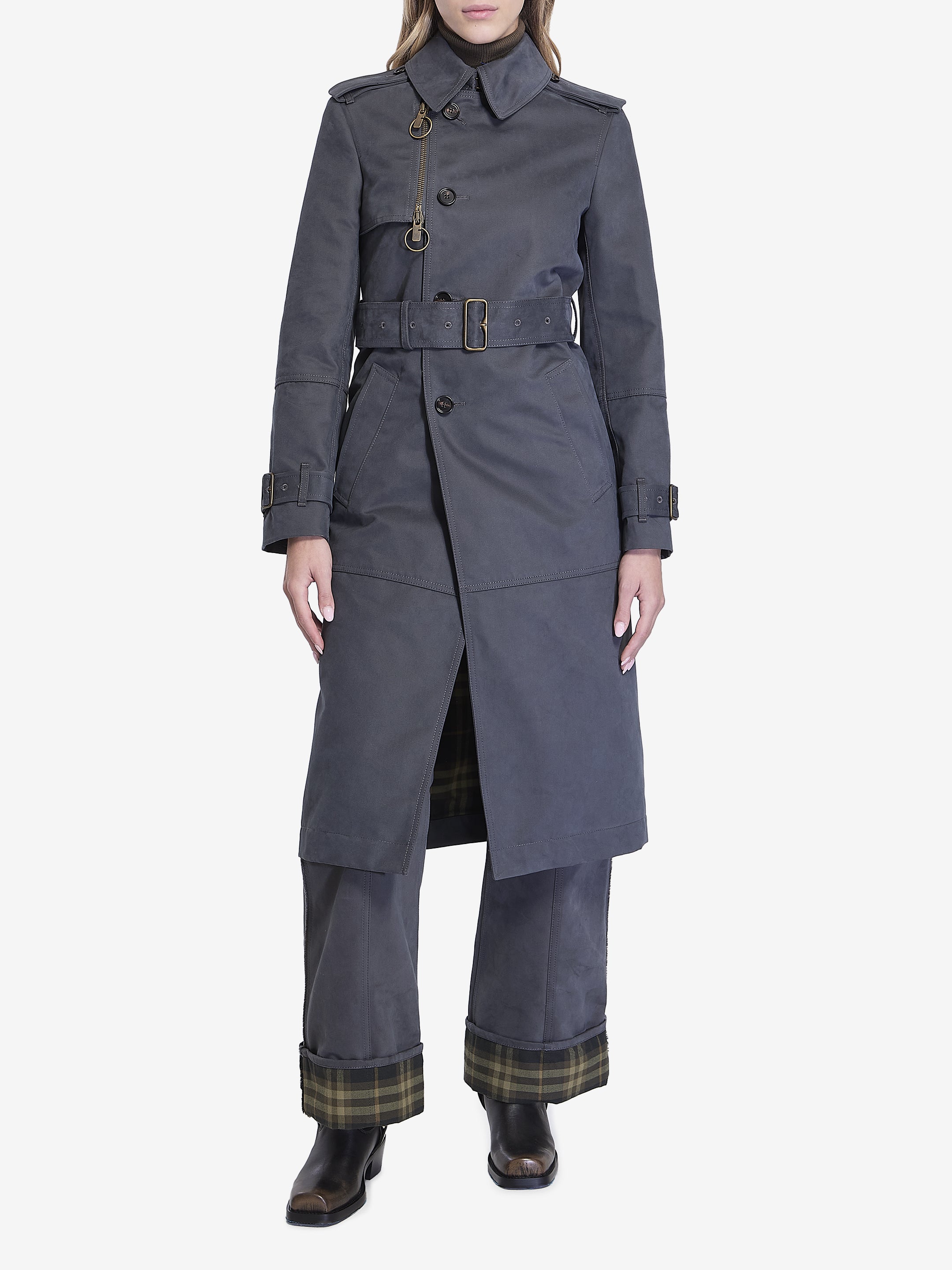 BURBERRY Cotton and Nylon Trousers with Turn-Up Cuffs