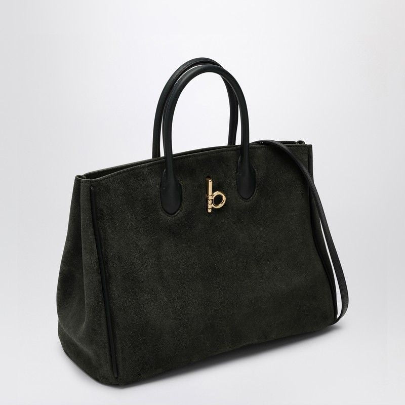 BURBERRY Rocking Horse Medium Suede Tote Handbag