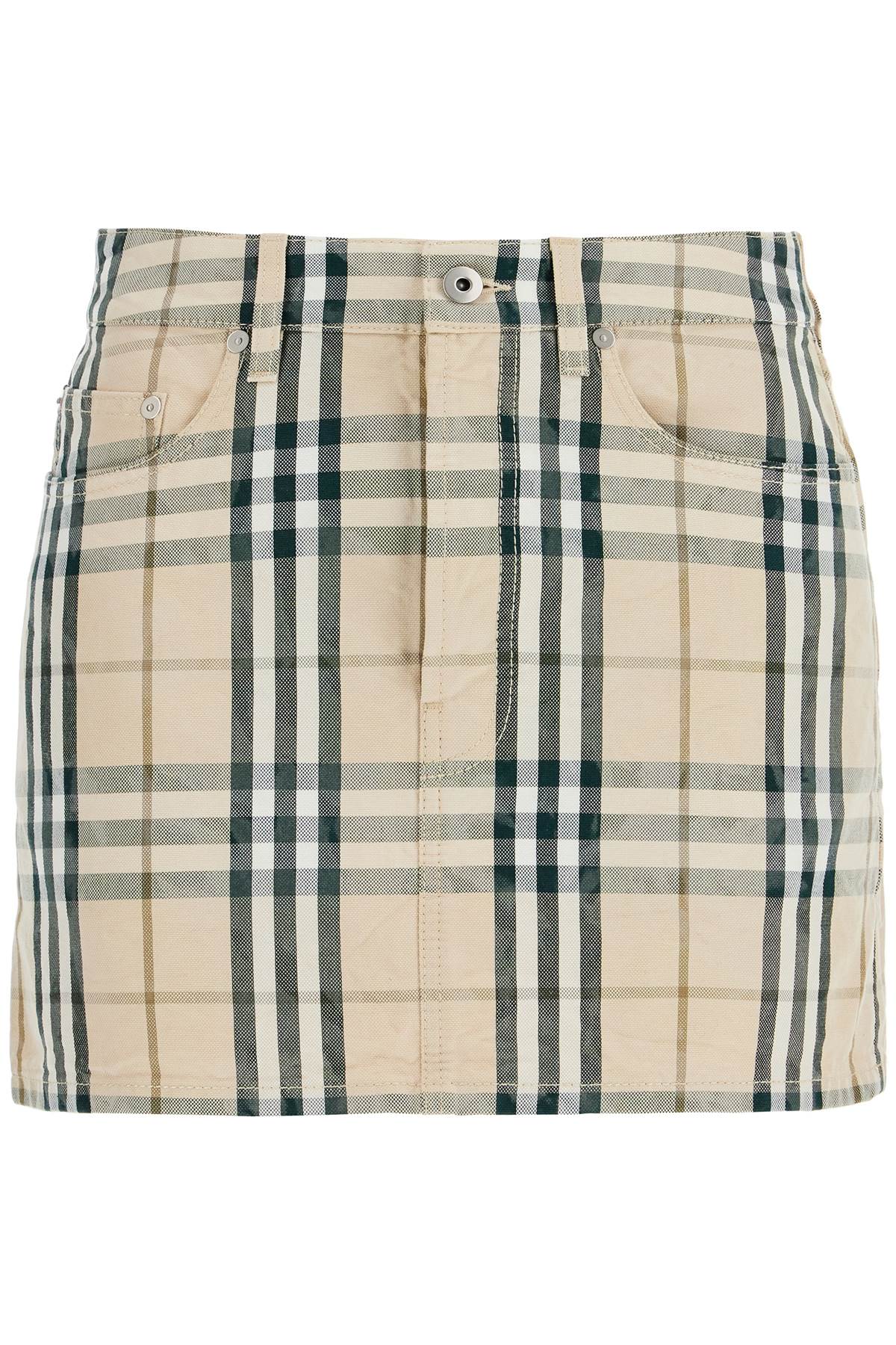 BURBERRY Embroidered Denim Mini Skirt