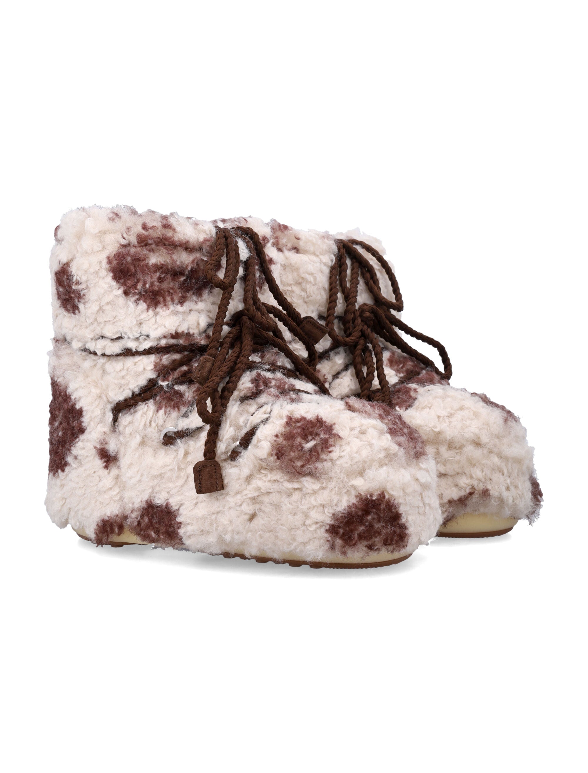 Low Curly Cow Print Moon Boot Icon