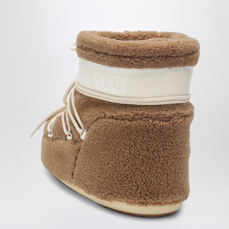 MOON BOOT Mini Low Boots in Cozy Teddy Fabric