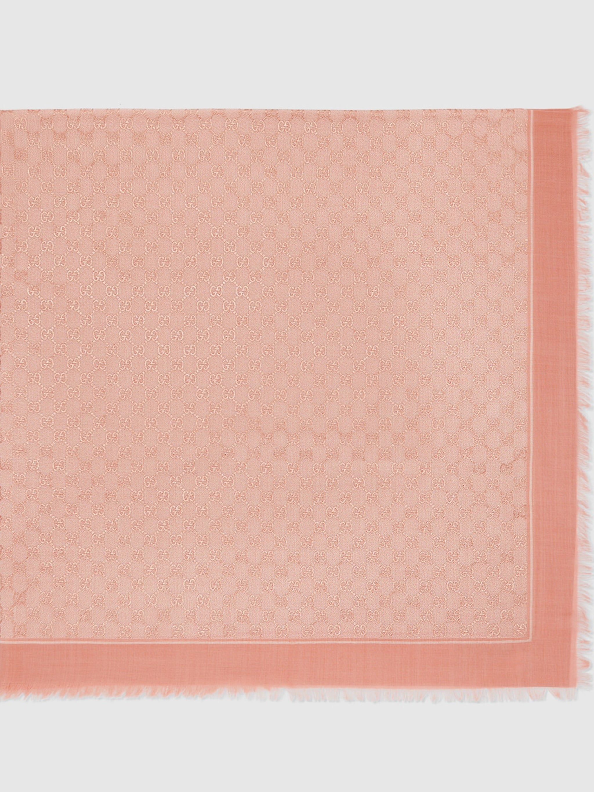 GUCCI Wool Scarf with Fringes - 140 cm x 140 cm