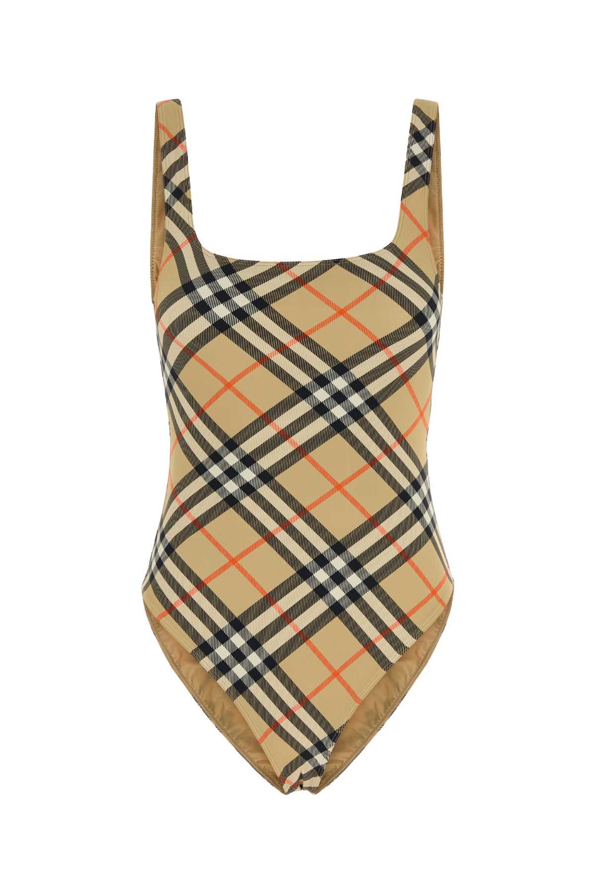 BURBERRY Checked Stretch Nylon Swimsuit for Women
