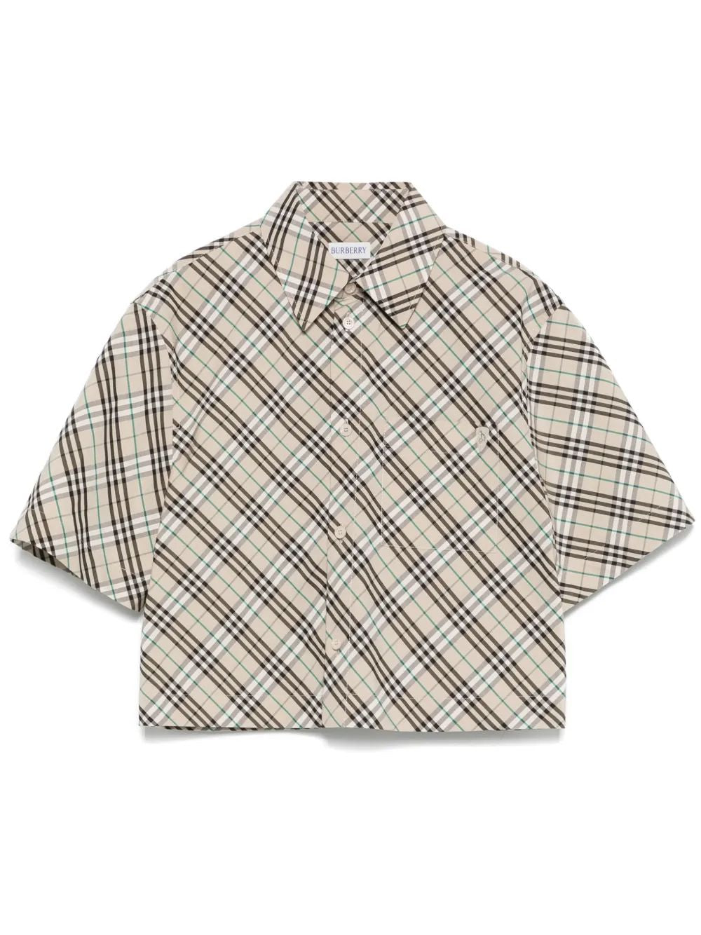 BURBERRY Cropped Cotton Shirt - Size 8 UK