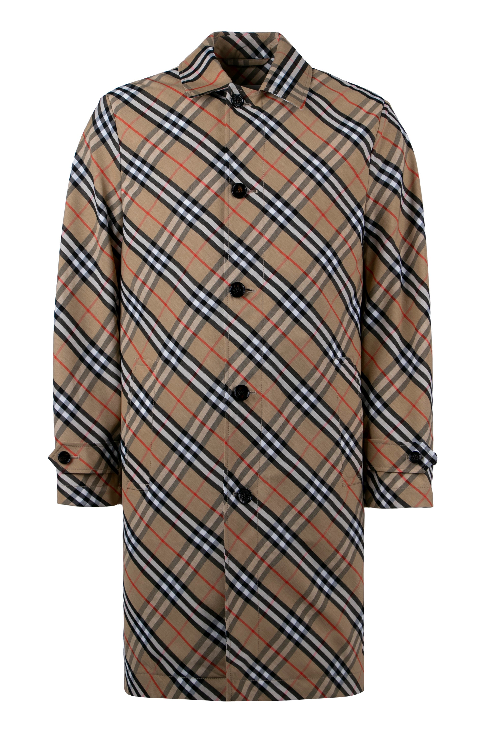 BURBERRY Checkered Design CAR Jacket - Men’s Single-Breasted Outerwear