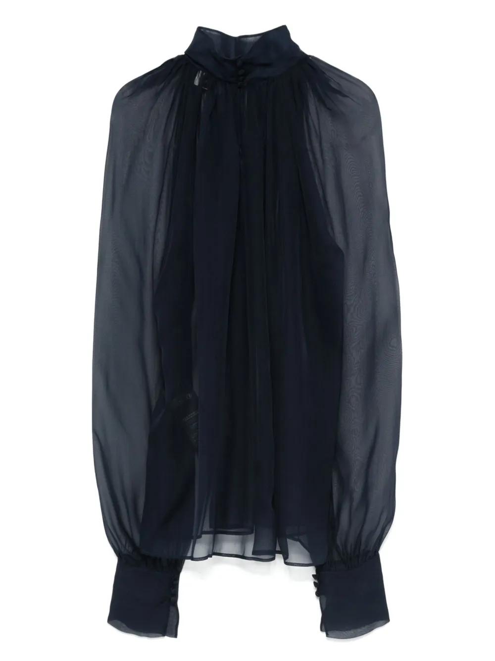 SAINT LAURENT Silk Turtleneck Blouse – Size 38 FR