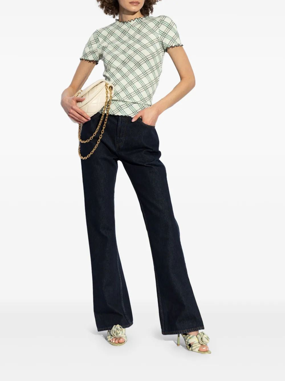 BURBERRY Embroidered Fabric Mews Flat Sandals for Women