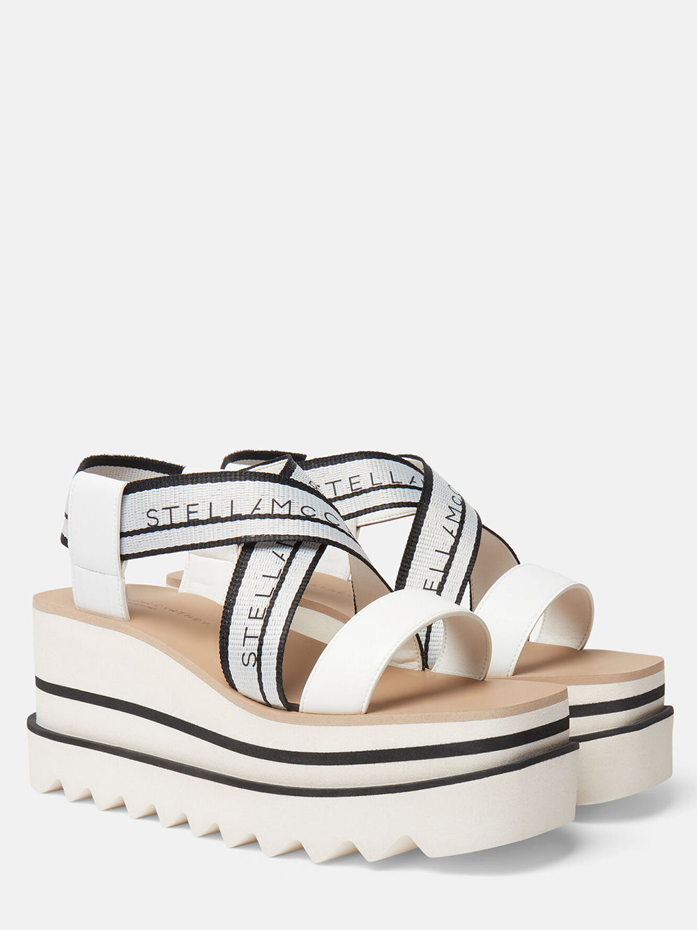 STELLA MCCARTNEY Striped Platform Sandals