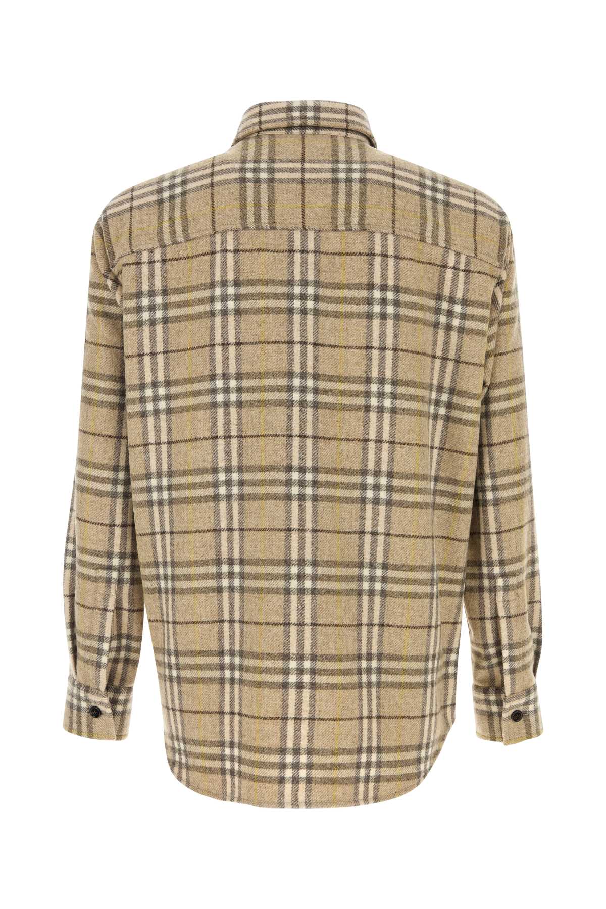 BURBERRY Embroidered Checked Flannel Shirt for Men - SS25