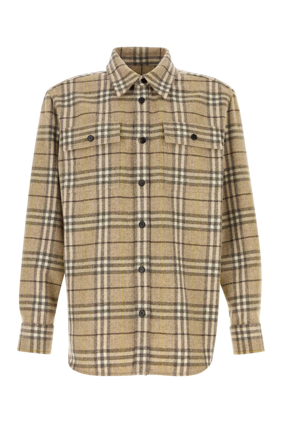 BURBERRY Embroidered Checked Flannel Shirt for Men - SS25