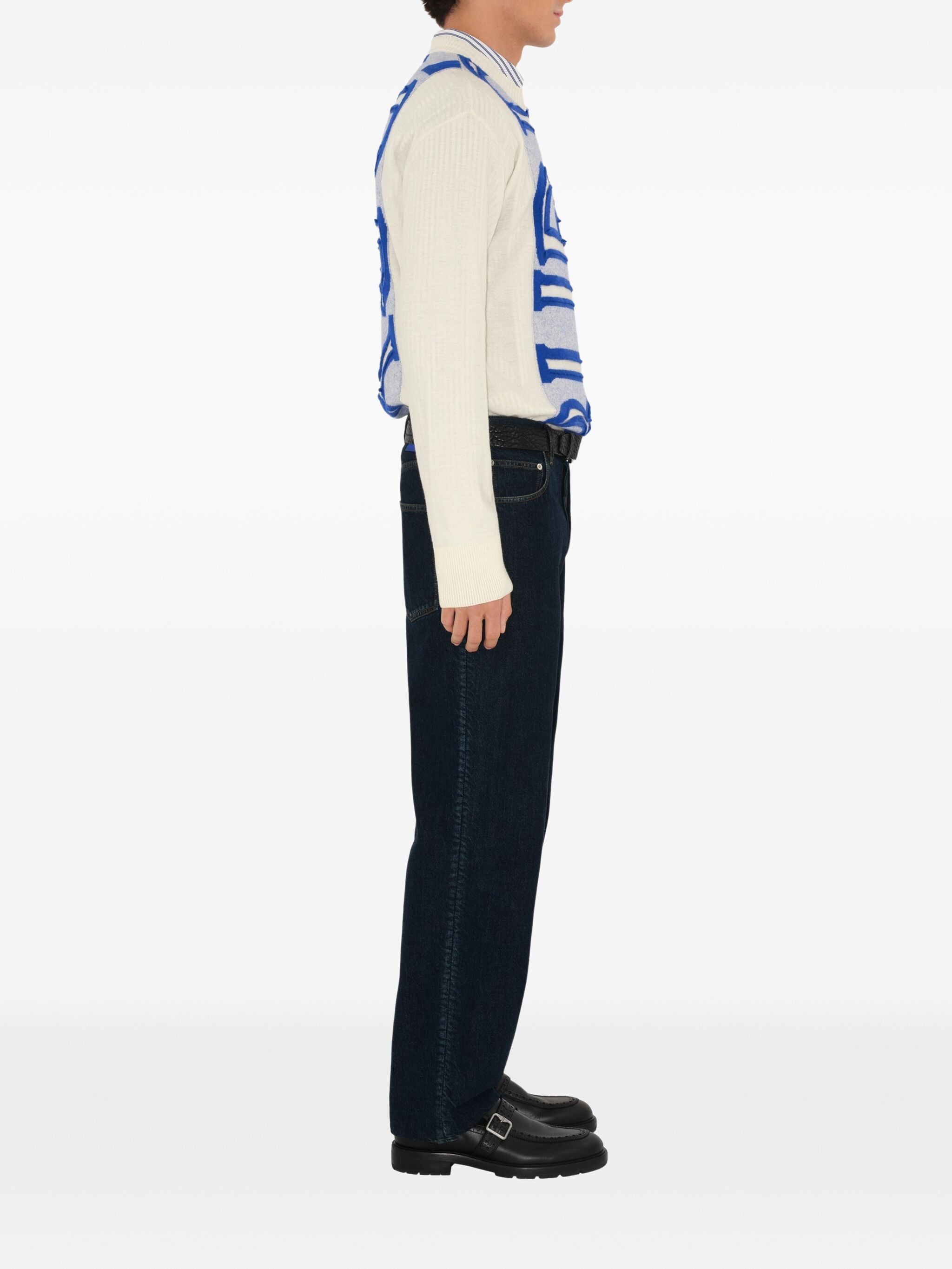 BURBERRY Wool Crew-Neck Sweater with Logo