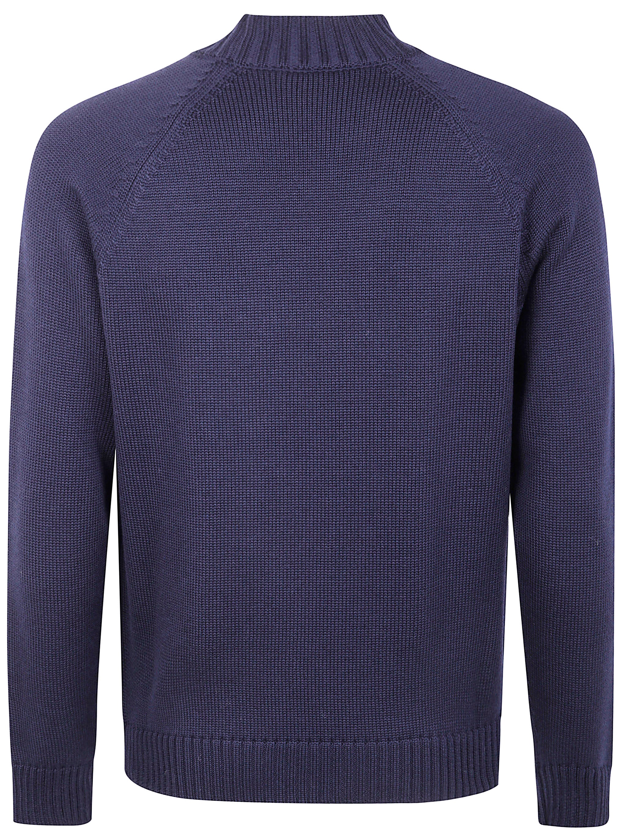 ZANONE Slim Fit Raglan Sleeved Mock Neck Sweater