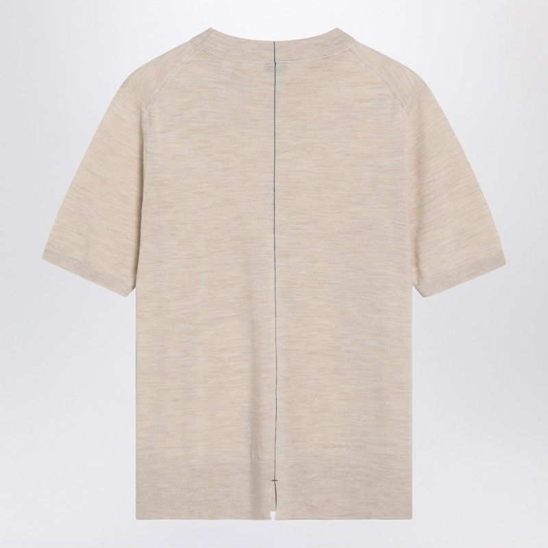 BURBERRY Wool Crew Neck Sweater with Slit Detail