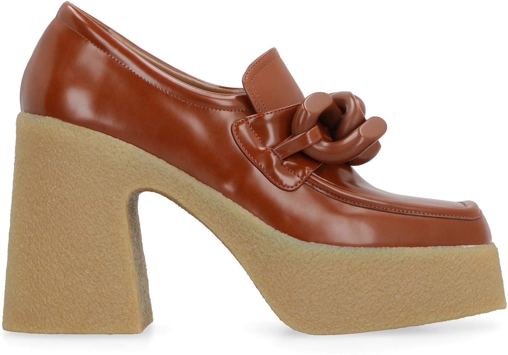 STELLA MCCARTNEY Stylish Square Toe Block Heel Loafers