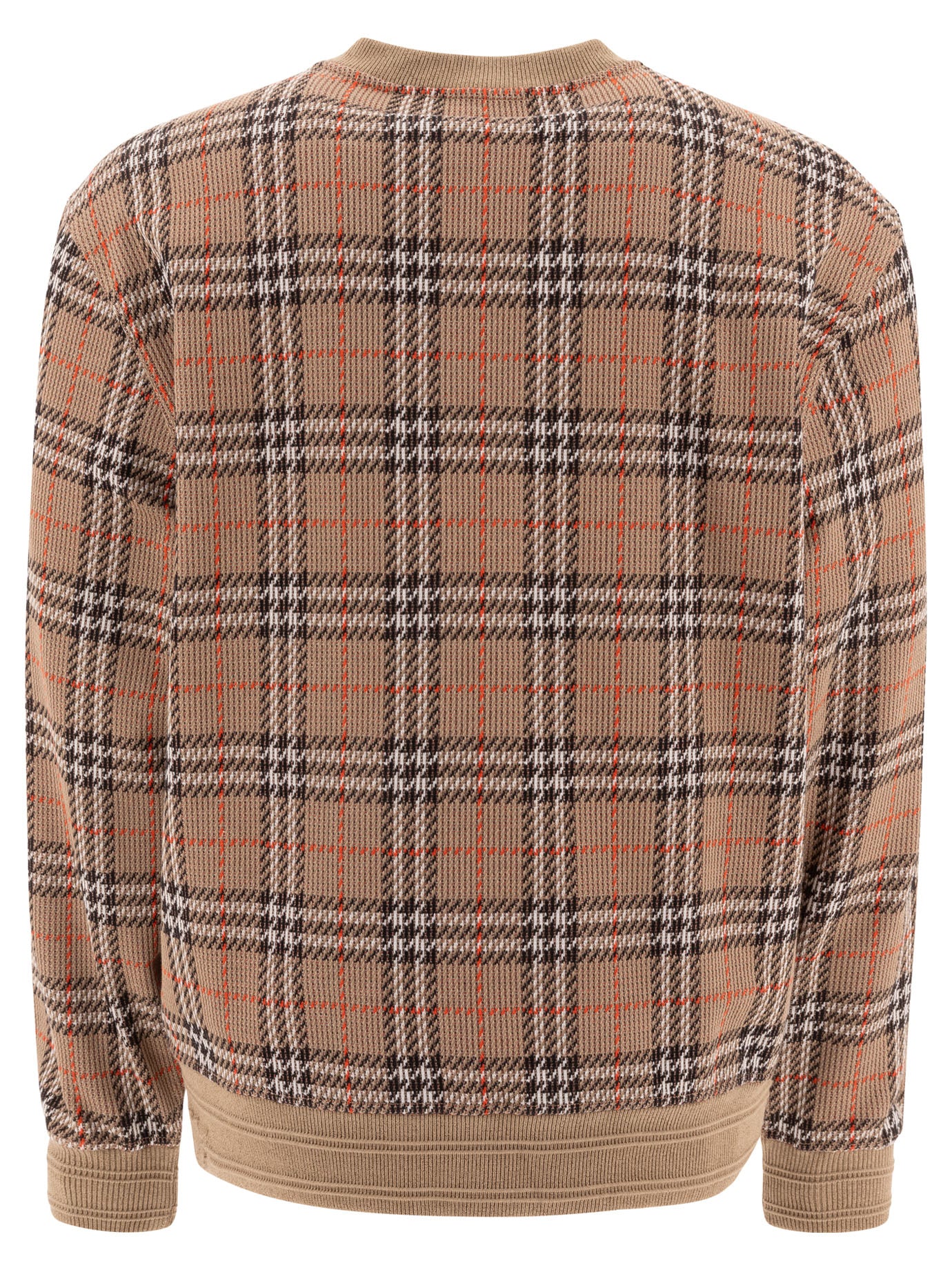 BURBERRY Cotton Check Crewneck Sweatshirt for Men