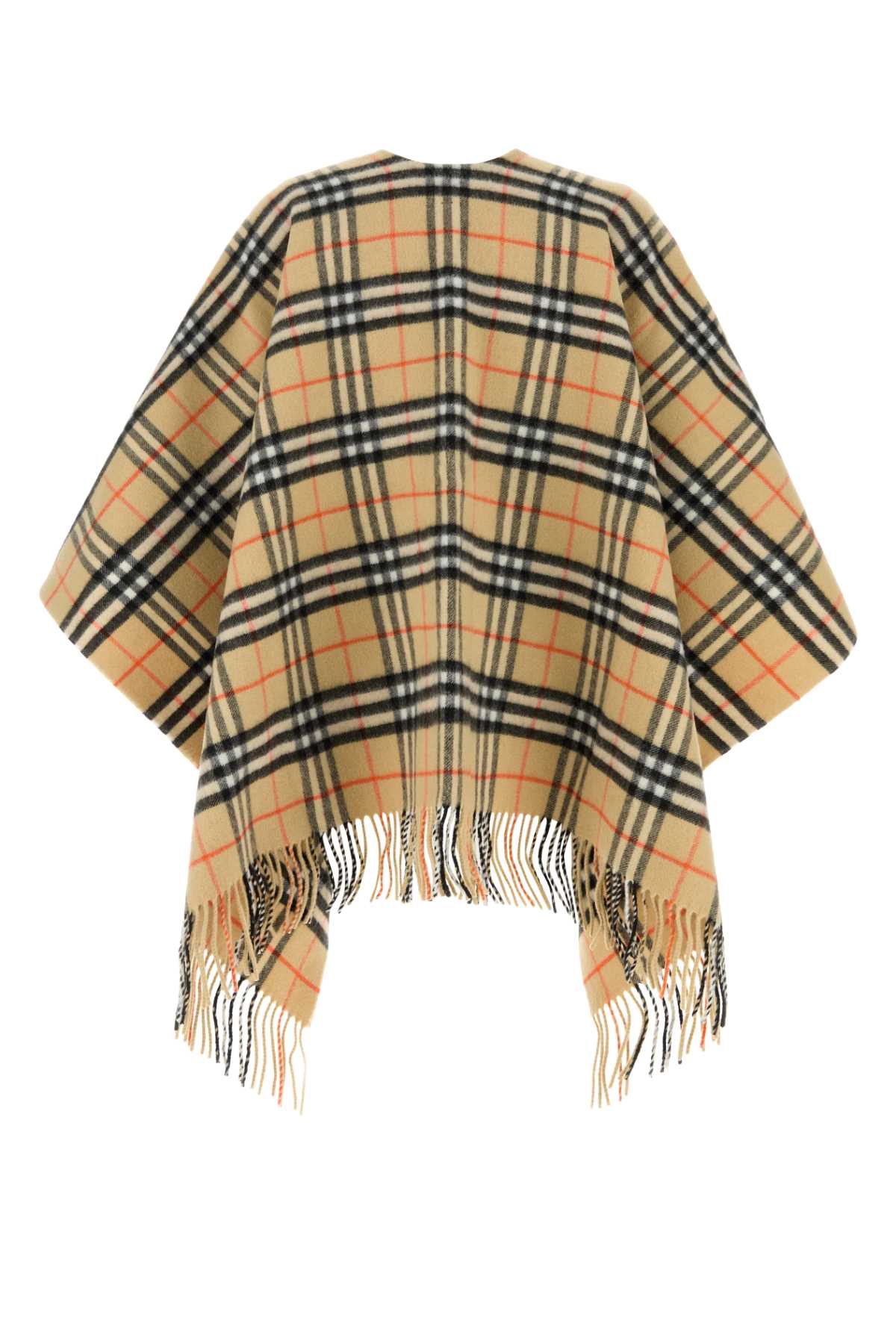 BURBERRY Checked Embroidered Wool Blend Cape for Women