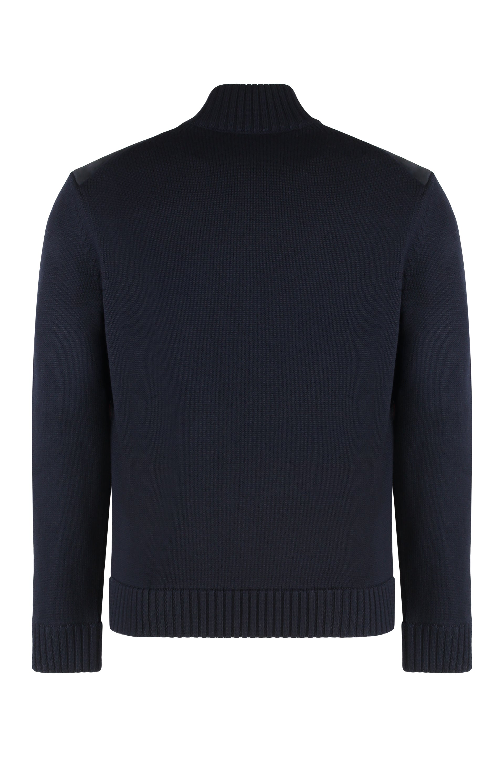 SLOWEAR Leather-Panel Cardigan for Men