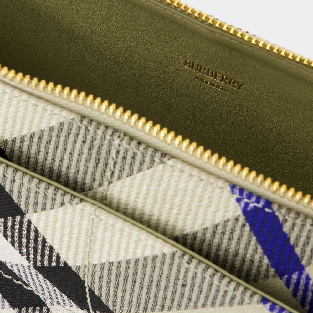 BURBERRY Embroidered Canvas Snip Crossbody Handbag