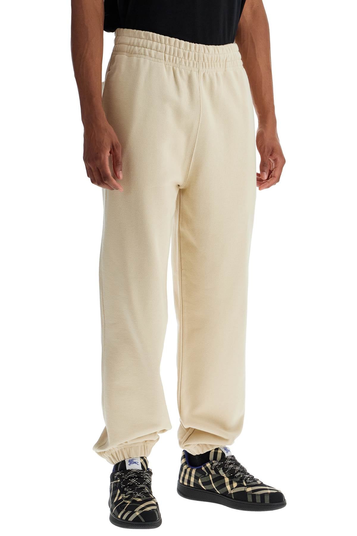 BURBERRY Men's 100% Cotton Trousers with Elasticated Waistband