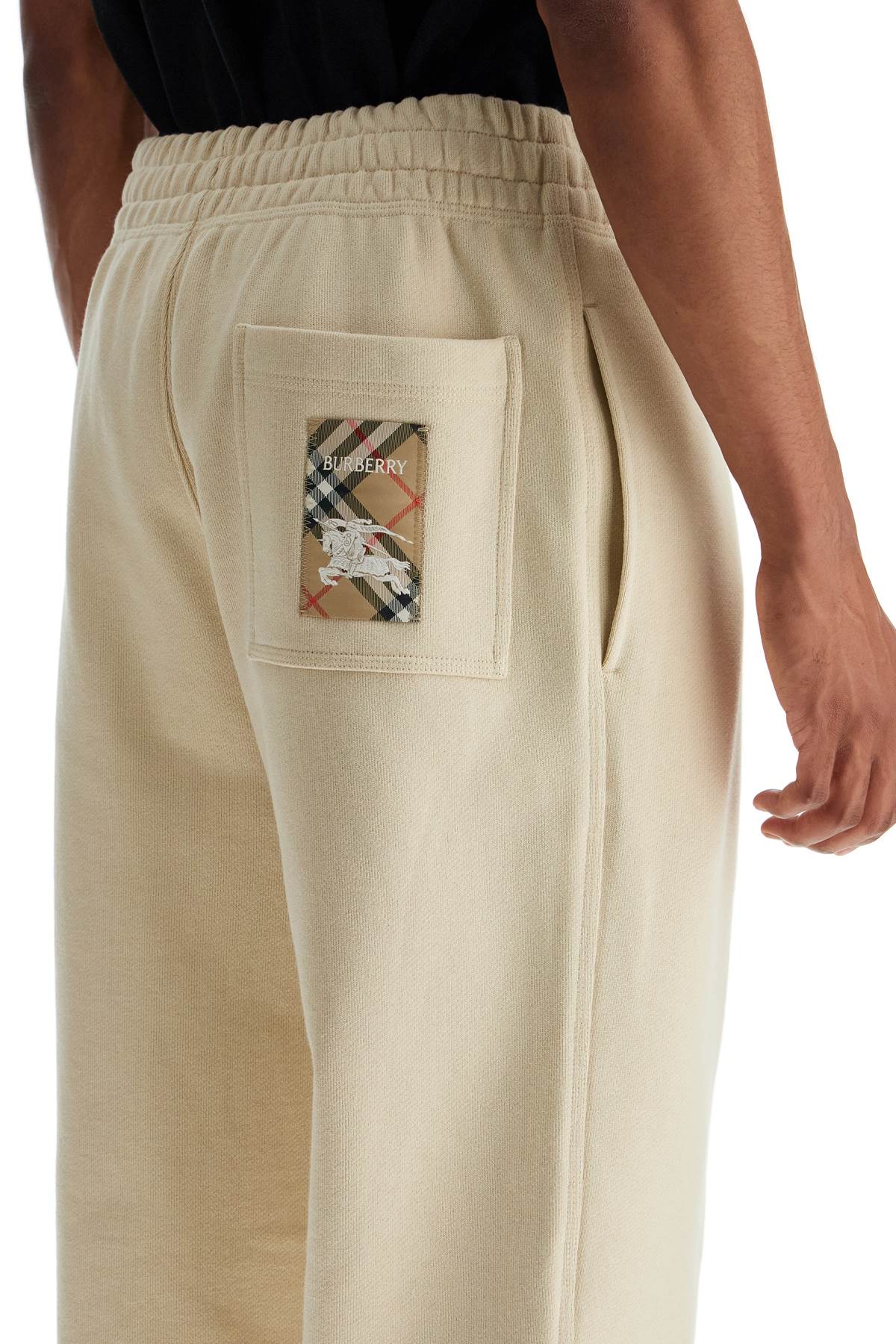 BURBERRY Men's 100% Cotton Trousers with Elasticated Waistband