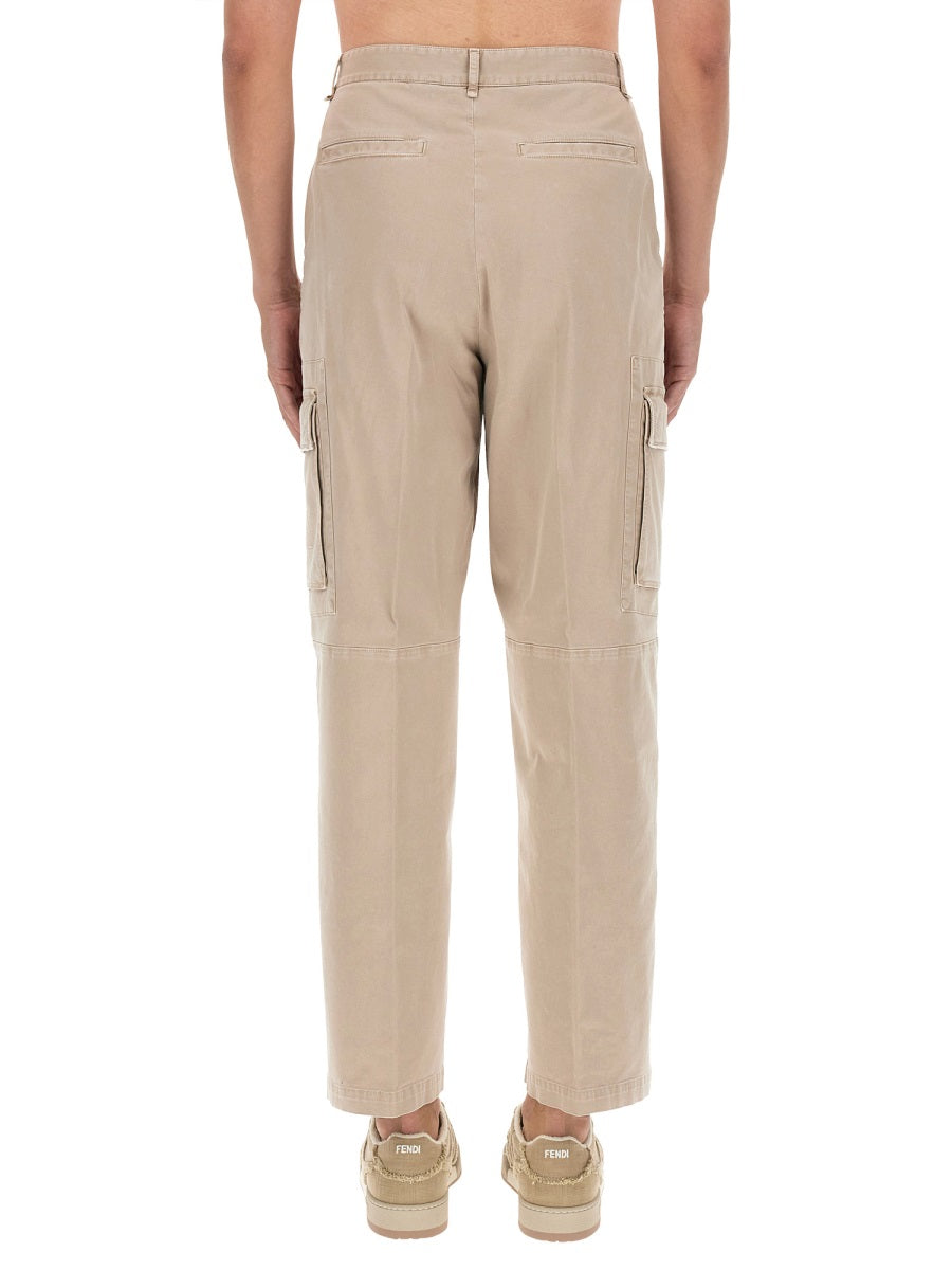 FENDI Regular Fit Gabardine Trousers for Men
