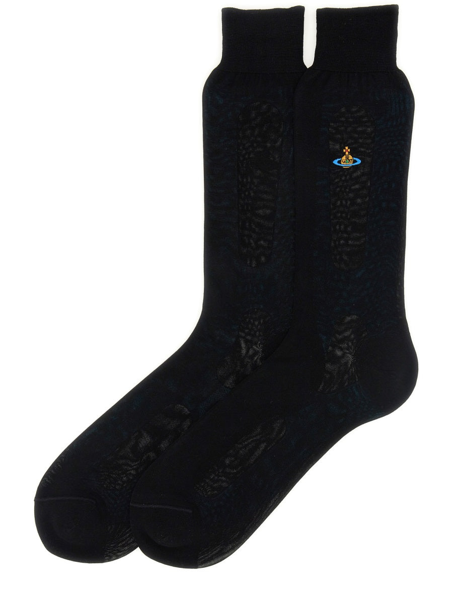 VIVIENNE WESTWOOD Embroidered Orb Mini Cotton Socks