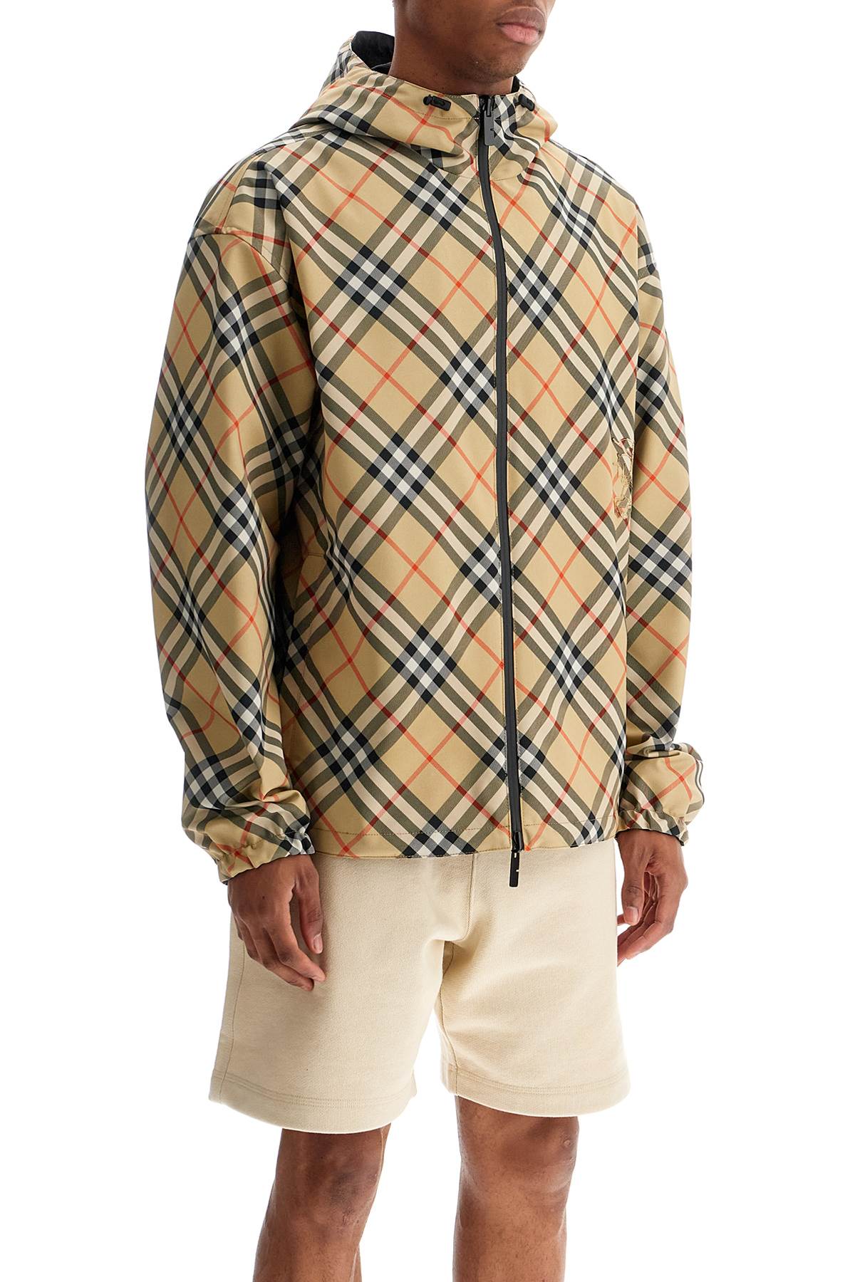 BURBERRY Check Motif Hooded Jacket for Men - SS25 Collection