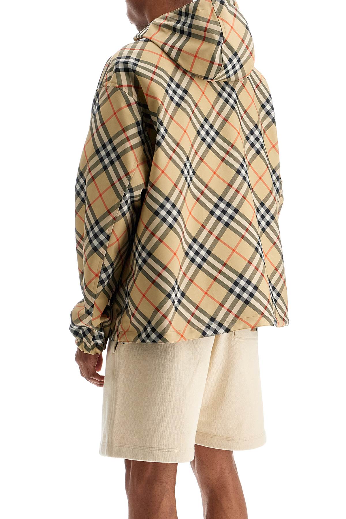 BURBERRY Check Motif Hooded Jacket for Men - SS25 Collection