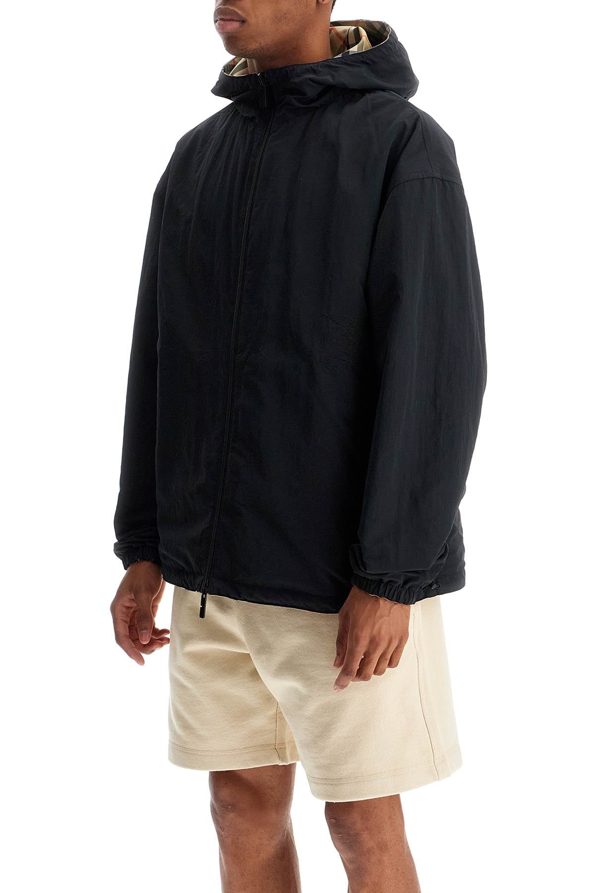 BURBERRY Check Motif Hooded Jacket for Men - SS25 Collection