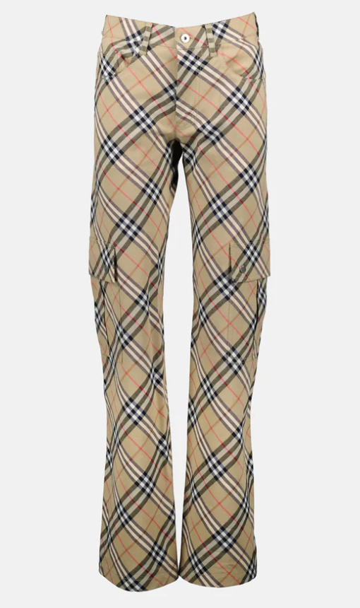 BURBERRY Pasture Check Linen Trousers for Women