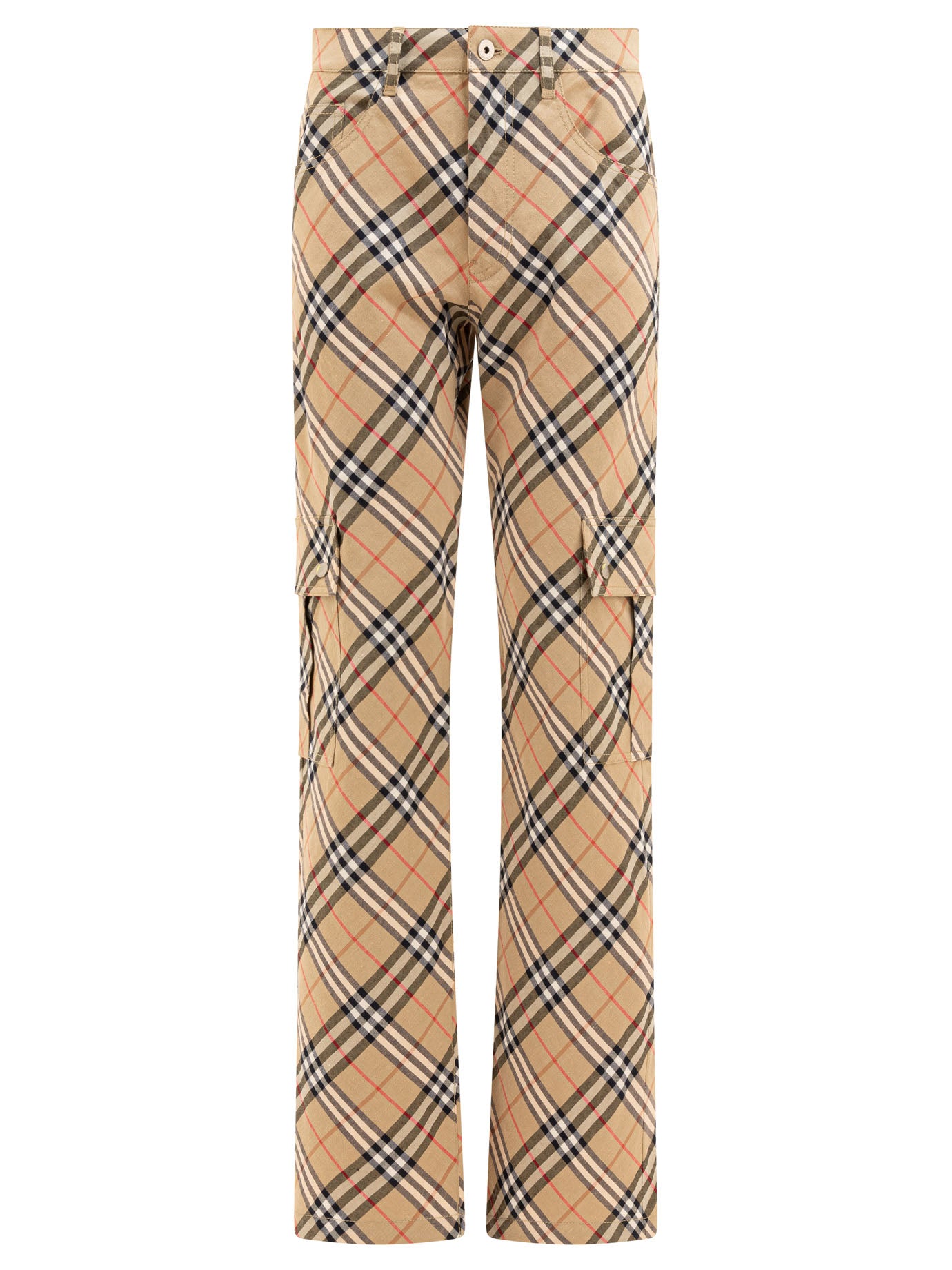BURBERRY Check Cargo Trousers - Relaxed Fit for Women