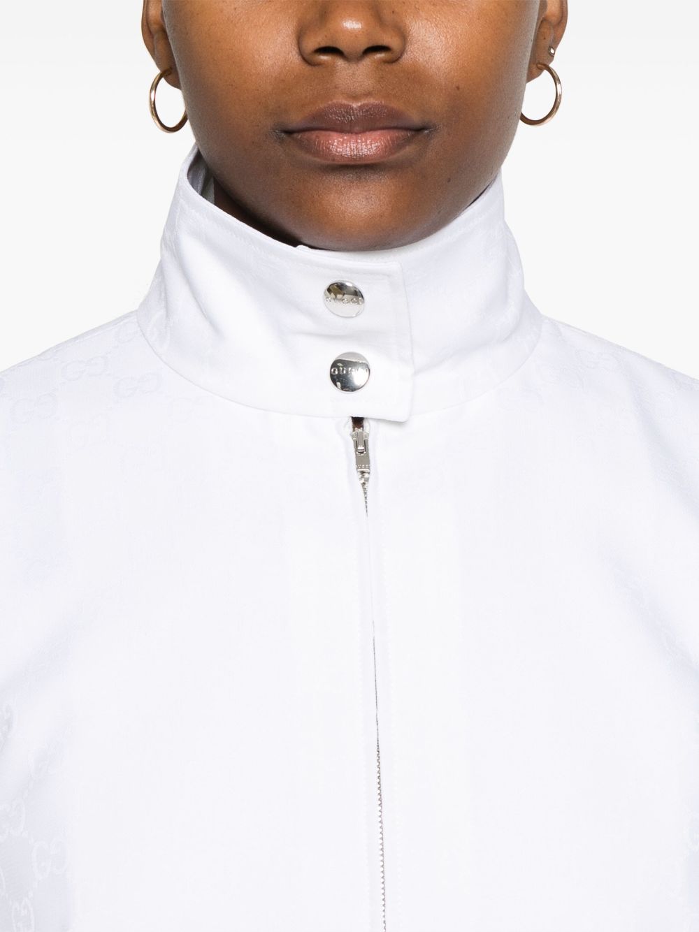 GUCCI Jacquard Sweatshirt with Concealed Zip and Press-Stud Fastening