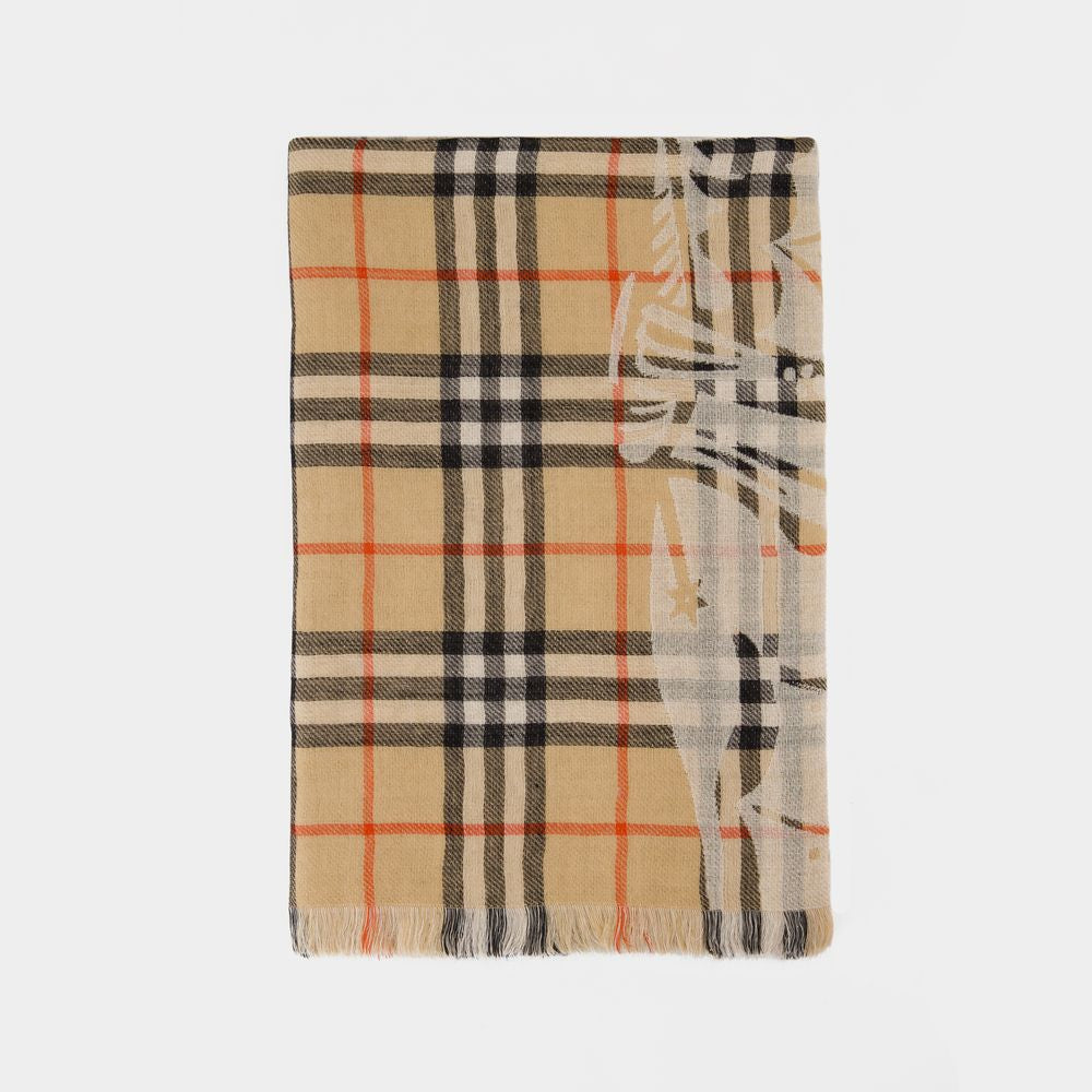 BURBERRY Checked Wool Scarf