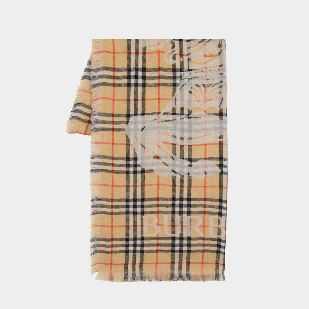 BURBERRY Checked Wool Scarf